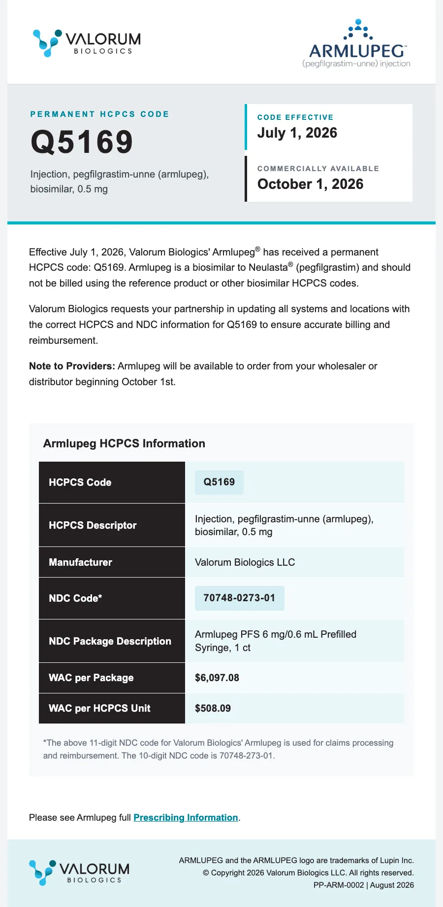 Armlupeg PFS manufacturer announcement