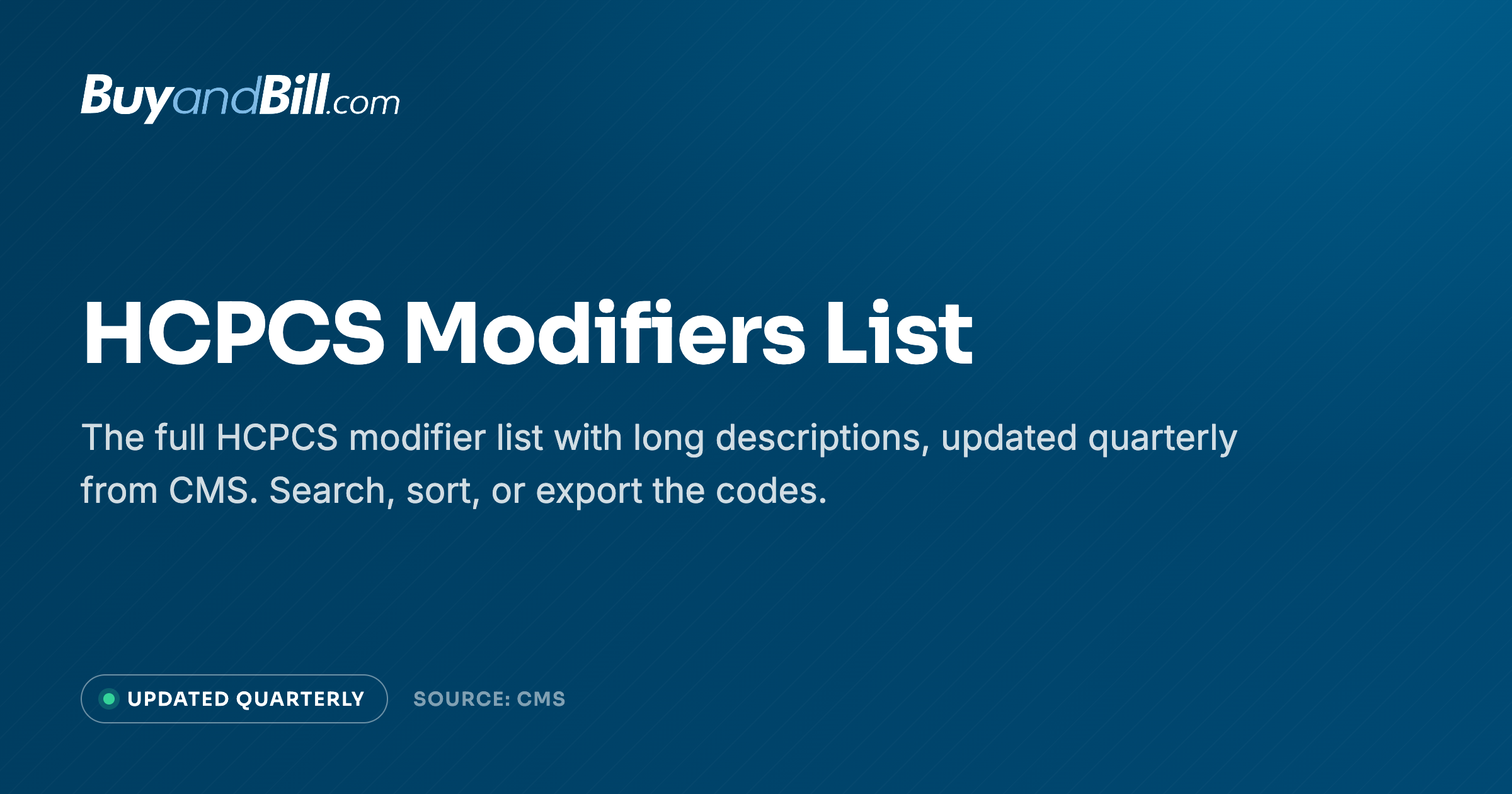 Ld Modifier HCPCS Modifiers List & Descriptions | BuyandBill.com